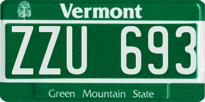 VT license plate ZZU693