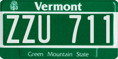 VT license plate ZZU711