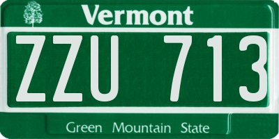 VT license plate ZZU713