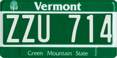 VT license plate ZZU714