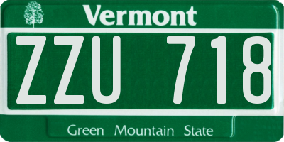 VT license plate ZZU718