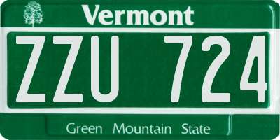 VT license plate ZZU724