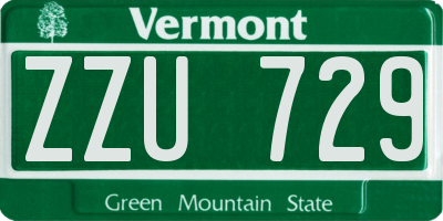 VT license plate ZZU729