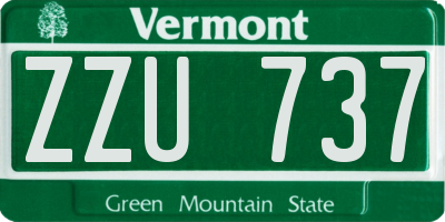VT license plate ZZU737