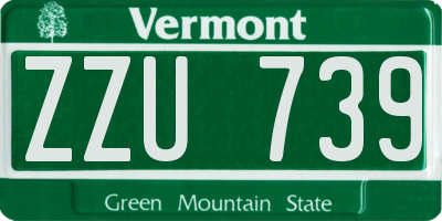 VT license plate ZZU739