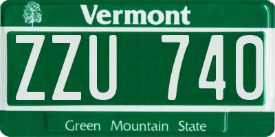 VT license plate ZZU740