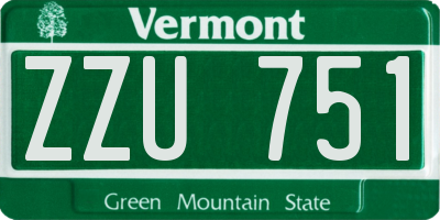 VT license plate ZZU751