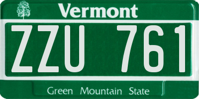 VT license plate ZZU761