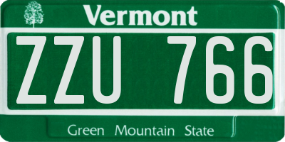VT license plate ZZU766