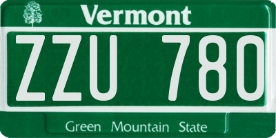VT license plate ZZU780