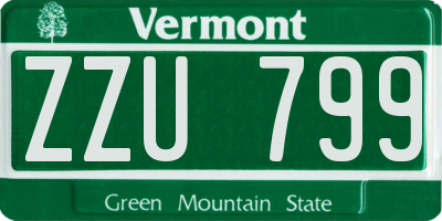 VT license plate ZZU799