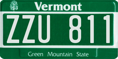VT license plate ZZU811