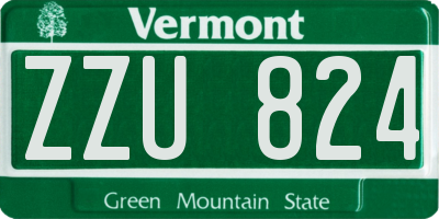 VT license plate ZZU824