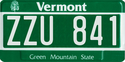 VT license plate ZZU841