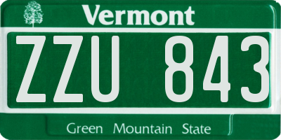 VT license plate ZZU843