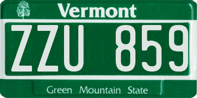 VT license plate ZZU859