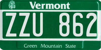 VT license plate ZZU862