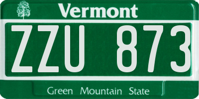 VT license plate ZZU873