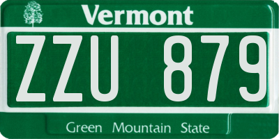 VT license plate ZZU879