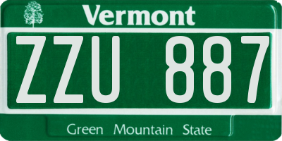 VT license plate ZZU887