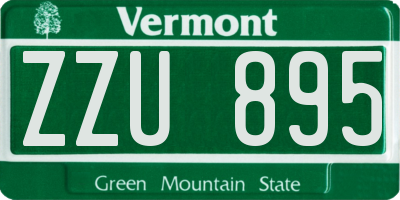 VT license plate ZZU895