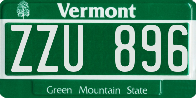 VT license plate ZZU896