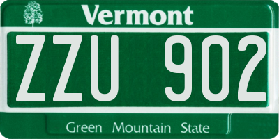 VT license plate ZZU902