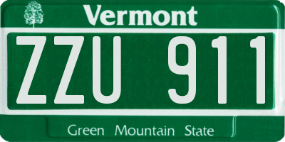 VT license plate ZZU911