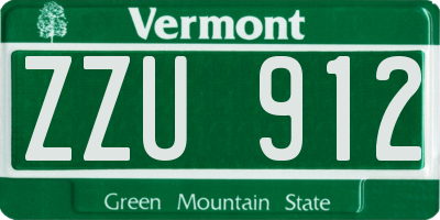 VT license plate ZZU912