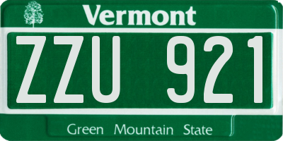 VT license plate ZZU921