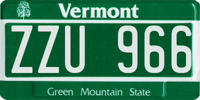 VT license plate ZZU966