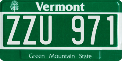 VT license plate ZZU971