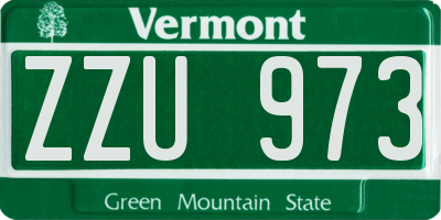 VT license plate ZZU973