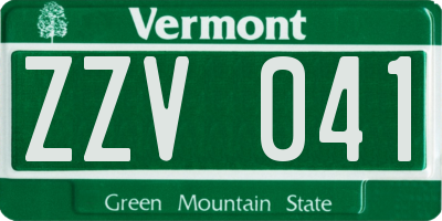 VT license plate ZZV041