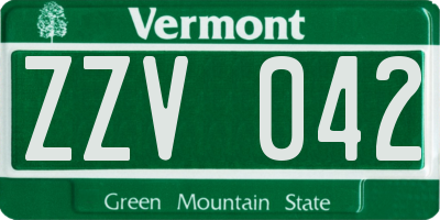 VT license plate ZZV042