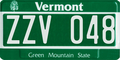 VT license plate ZZV048