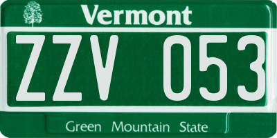 VT license plate ZZV053