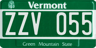VT license plate ZZV055