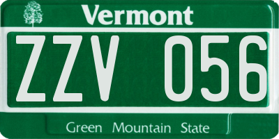 VT license plate ZZV056