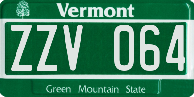 VT license plate ZZV064