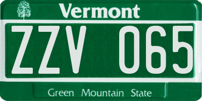 VT license plate ZZV065
