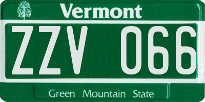 VT license plate ZZV066