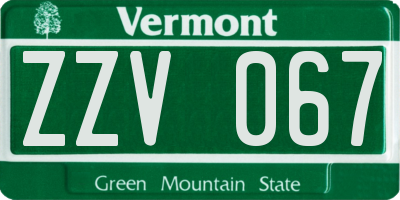 VT license plate ZZV067