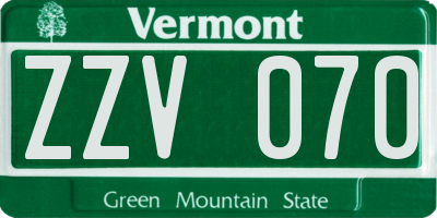 VT license plate ZZV070