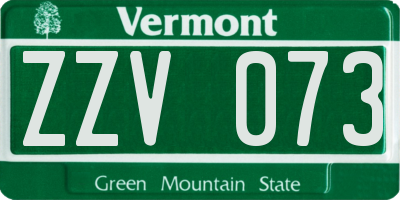VT license plate ZZV073