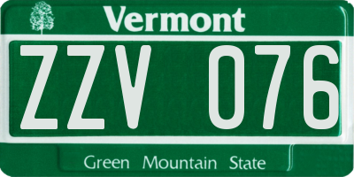 VT license plate ZZV076