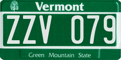 VT license plate ZZV079