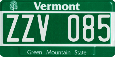 VT license plate ZZV085