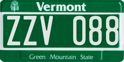 VT license plate ZZV088