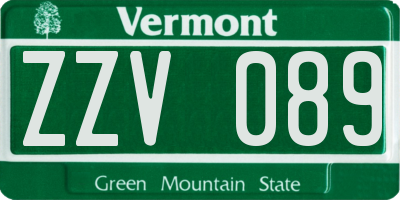 VT license plate ZZV089
